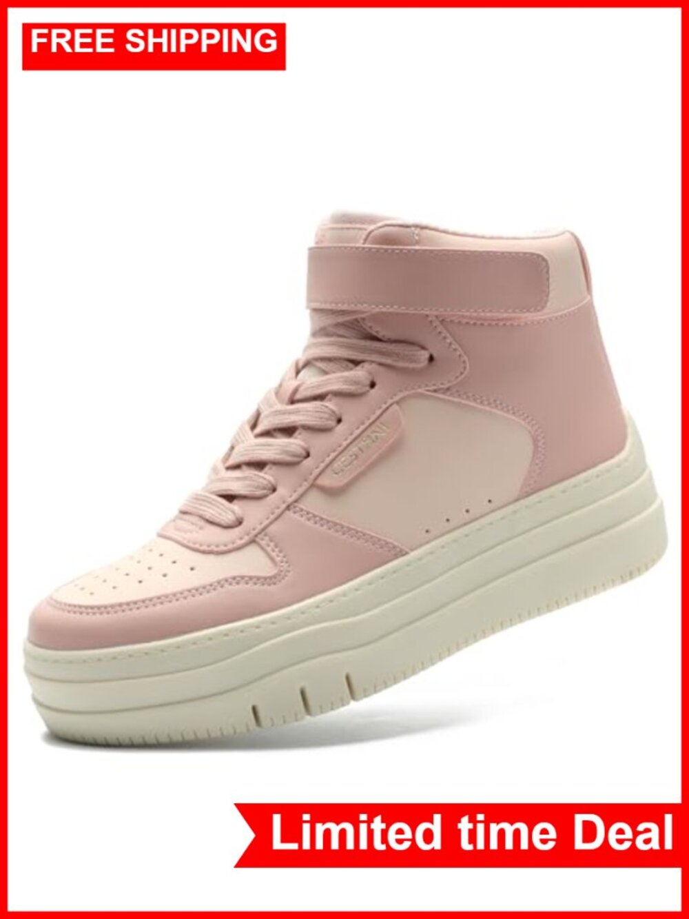 Cestfini High Top Platform Sneakers Women Faux Leather Fashion Tennis Shoes